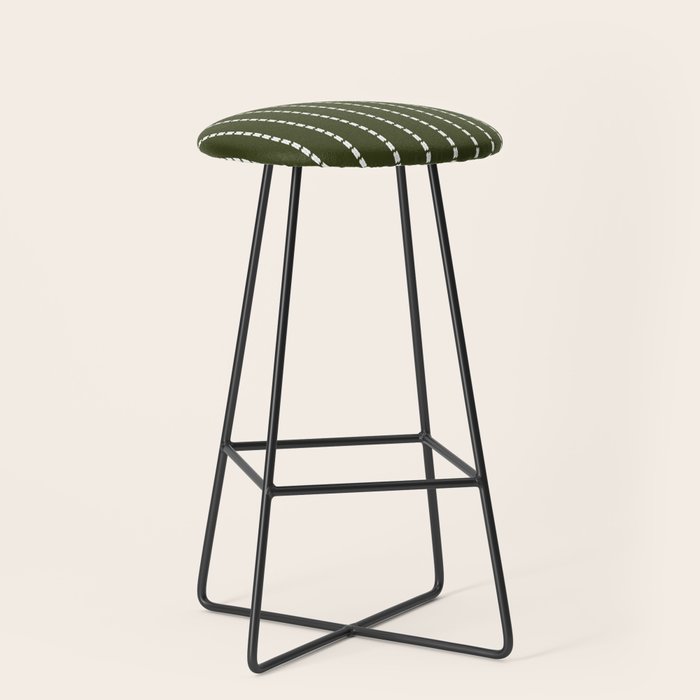 Dashed Lines (Olive Green) Stool Gallery Image 1