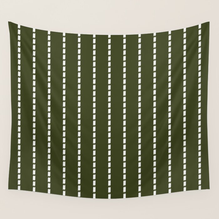 Dashed Lines (Olive Green) Wall Tapestry Gallery Image 4