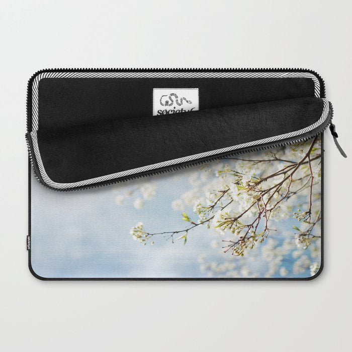 White Flowers Against the Sky Laptop Sleeve Gallery Image 2