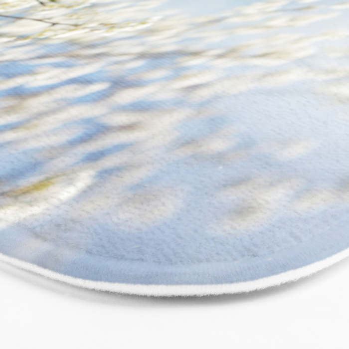 White Flowers Against the Sky Bath Mat Gallery Image 3