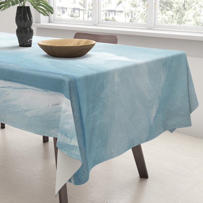 Muted Blue Ocean Seascape Painting Tablecloth Gallery Image 3