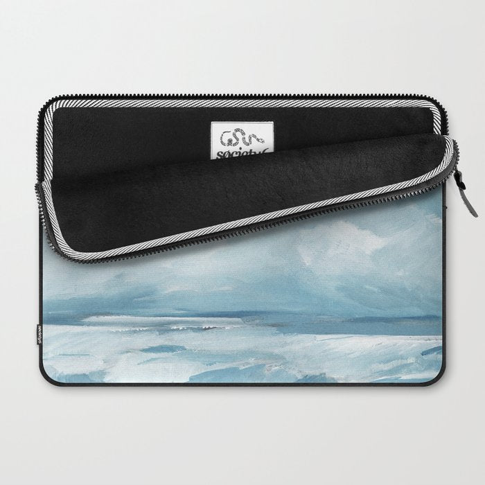 Muted Blue Ocean Seascape Painting Laptop Sleeve Gallery Image 2