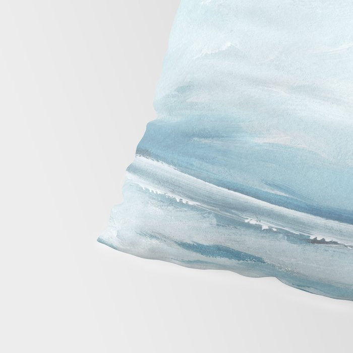 Muted Blue Ocean Seascape Painting Pillow Sham Gallery Image 4