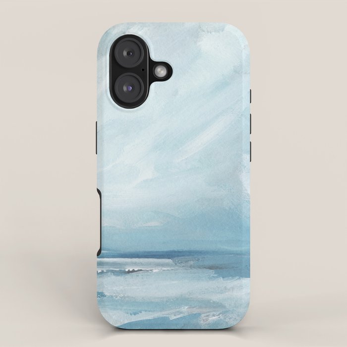 Muted Blue Ocean Seascape Painting iPhone Case Gallery Image 1