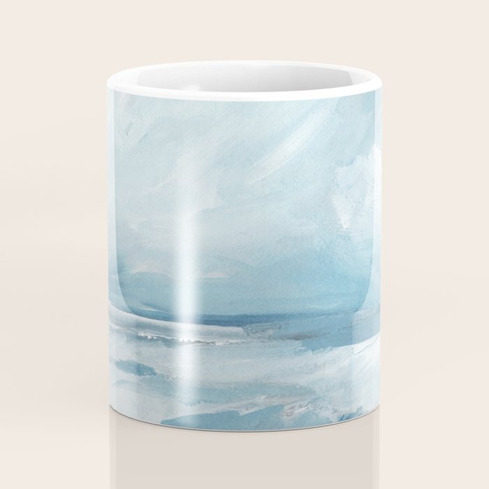 Muted Blue Ocean Seascape Painting Coffee Mug Gallery Image 4