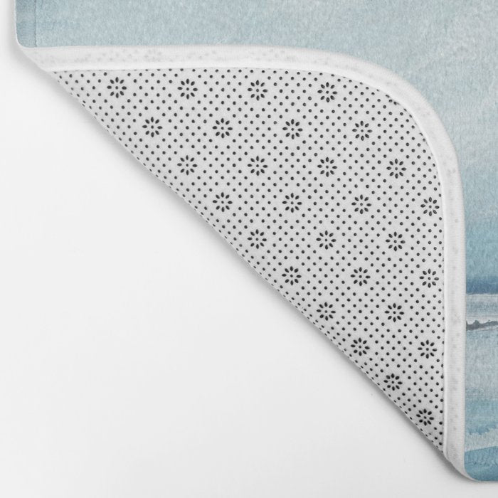 Muted Blue Ocean Seascape Painting Bath Mat Gallery Image 2