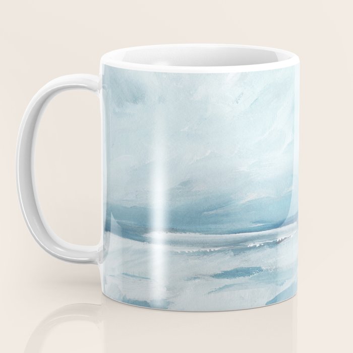 Muted Blue Ocean Seascape Painting Coffee Mug Gallery Image 3