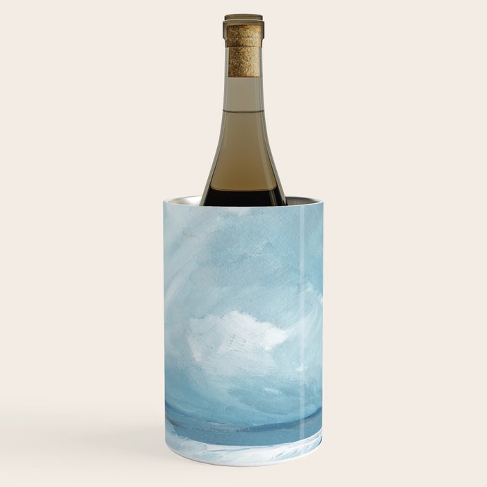 Muted Blue Ocean Seascape Painting Wine Chiller Gallery Image 3