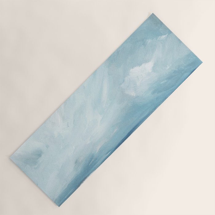 Muted Blue Ocean Seascape Painting Yoga Mat Gallery Image 1