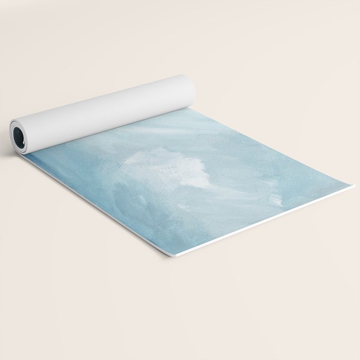 Muted Blue Ocean Seascape Painting Yoga Mat Gallery Image 2