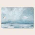 Muted Blue Ocean Seascape Painting Cutting Board Gallery Image 1