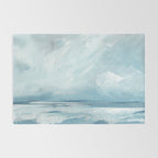 Muted Blue Ocean Seascape Painting Rug Gallery Image 2