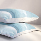 Muted Blue Ocean Seascape Painting Pillow Sham Gallery Image 3
