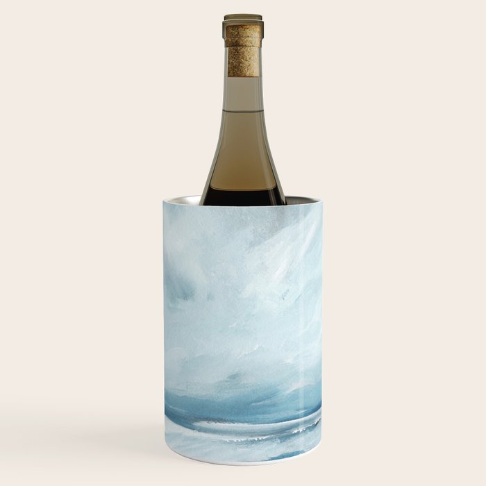 Muted Blue Ocean Seascape Painting Wine Chiller Gallery Image 2