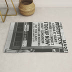 Prohibition restaurant advertising liquor and beer warning customers to stock up now on liquor and beer before prohibition goes into affect black and white illustration photograph - photography - photographs ad Rug Gallery Image 1