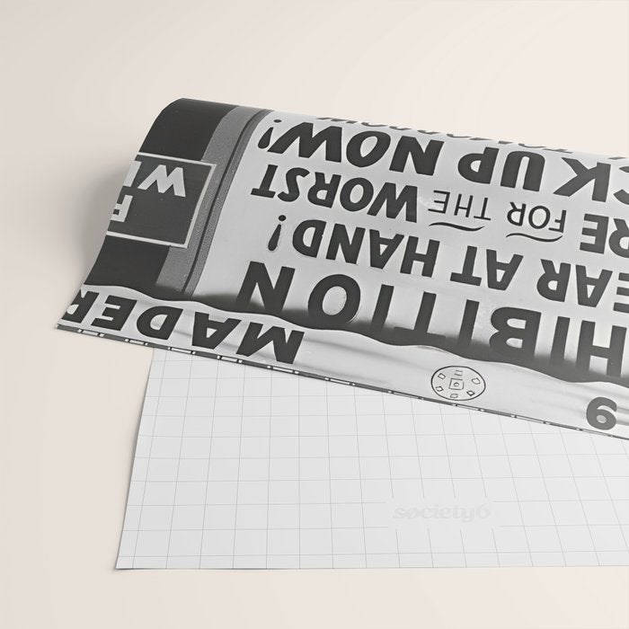 Prohibition restaurant advertising liquor and beer warning customers to stock up now on liquor and beer before prohibition goes into affect black and white illustration photograph - photography - photographs ad Wrapping Paper Gallery Image 2