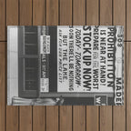 Prohibition restaurant advertising liquor and beer warning customers to stock up now on liquor and beer before prohibition goes into affect black and white illustration photograph - photography - photographs ad Outdoor Rug Gallery Image 1