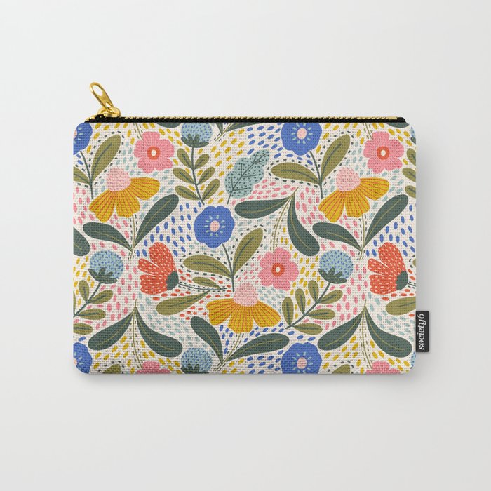 Oh Happy day - Floral pattern  Carry All Pouch Gallery Image 1
