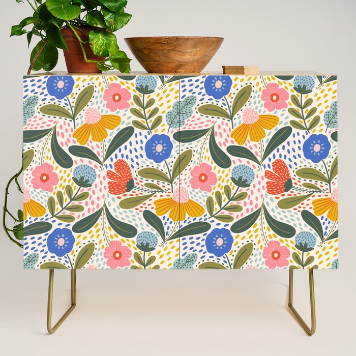 Oh Happy day - Floral pattern  Credenza Gallery Image 1