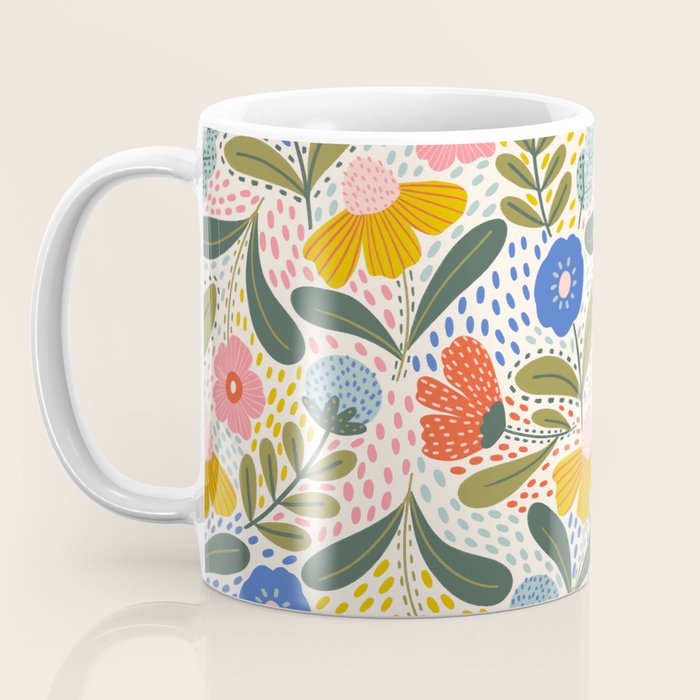 Oh Happy day - Floral pattern  Coffee Mug Gallery Image 3