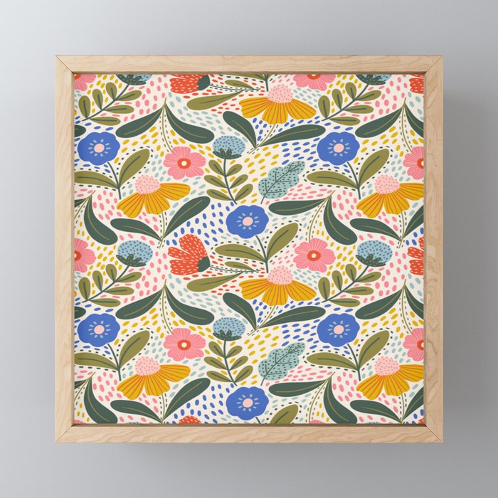 Oh Happy day - Floral pattern  Mini Art Print Gallery Image 1