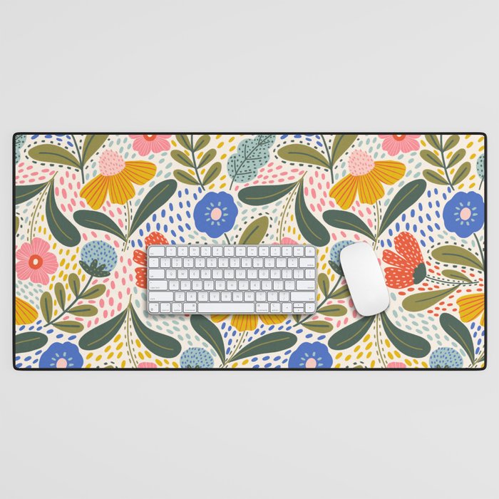 Oh Happy day - Floral pattern  Desk Mat Gallery Image 1