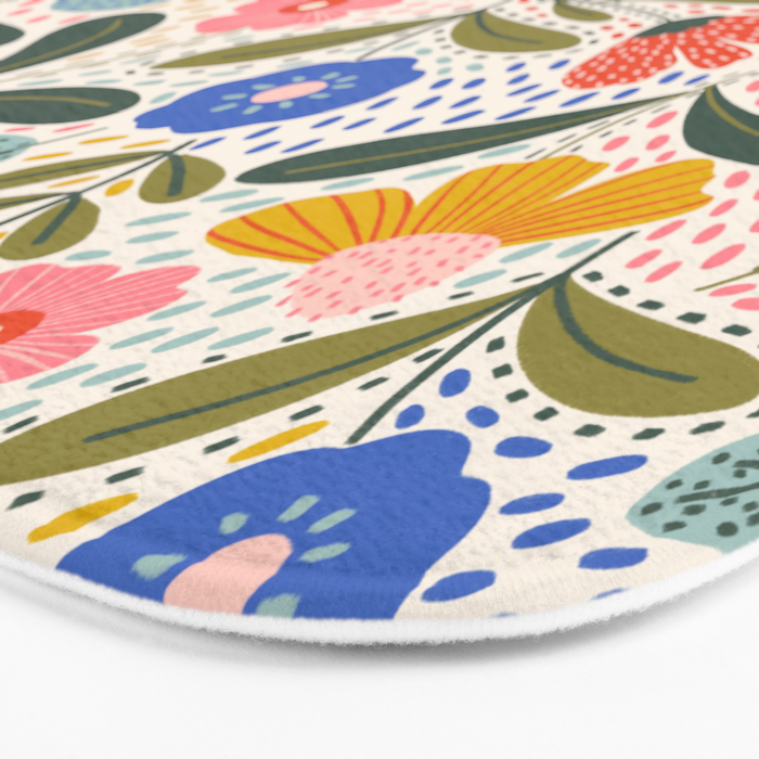 Oh Happy day - Floral pattern  Bath Mat Gallery Image 3
