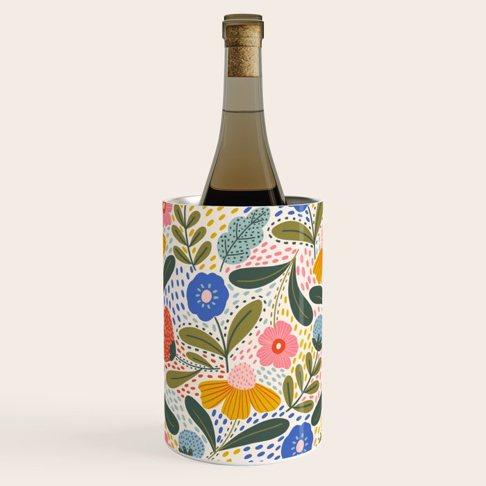 Oh Happy day - Floral pattern  Wine Chiller Gallery Image 1