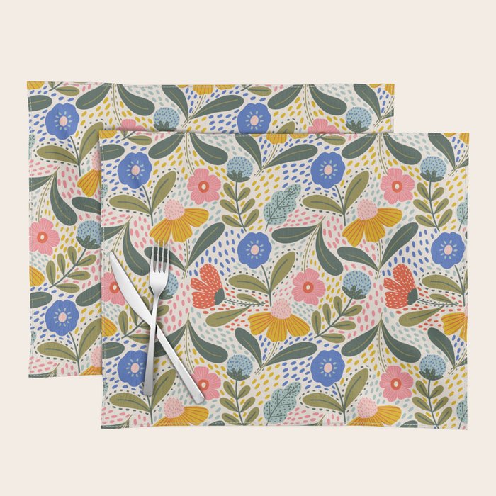 Oh Happy day - Floral pattern  Placemat Gallery Image 1