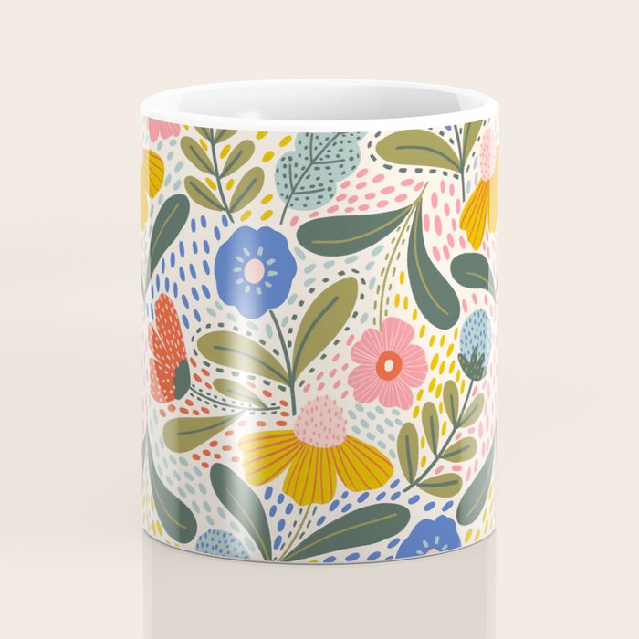 Oh Happy day - Floral pattern  Coffee Mug Gallery Image 4