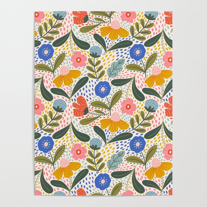 Oh Happy day - Floral pattern  Poster Gallery Image 1