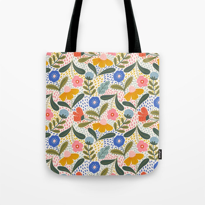 Oh Happy day - Floral pattern  Tote Bag Gallery Image 1