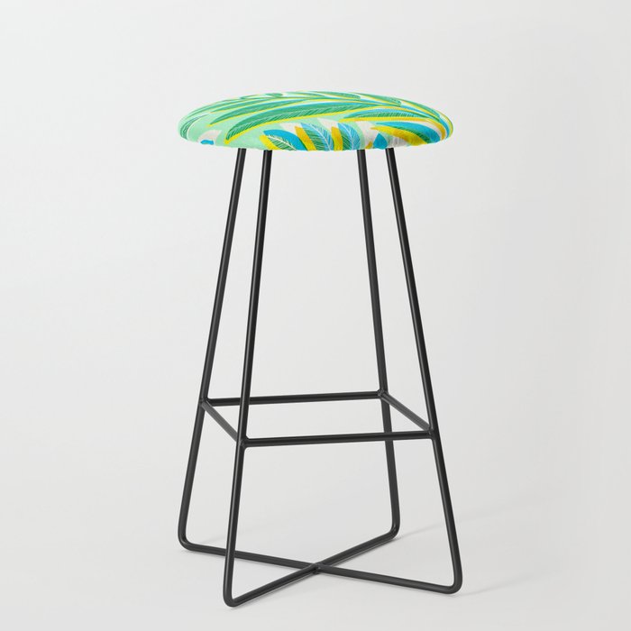 Colorful Tropical Pop Vines Stool Gallery Image 1