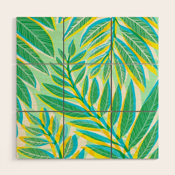 Colorful Tropical Pop Vines Wood Wall Art Gallery Image 1