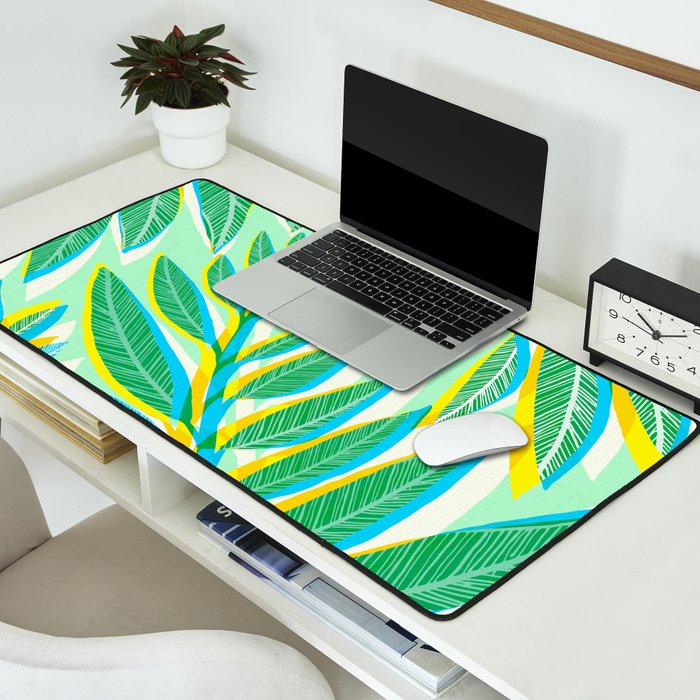 Colorful Tropical Pop Vines Desk Mat Gallery Image 2
