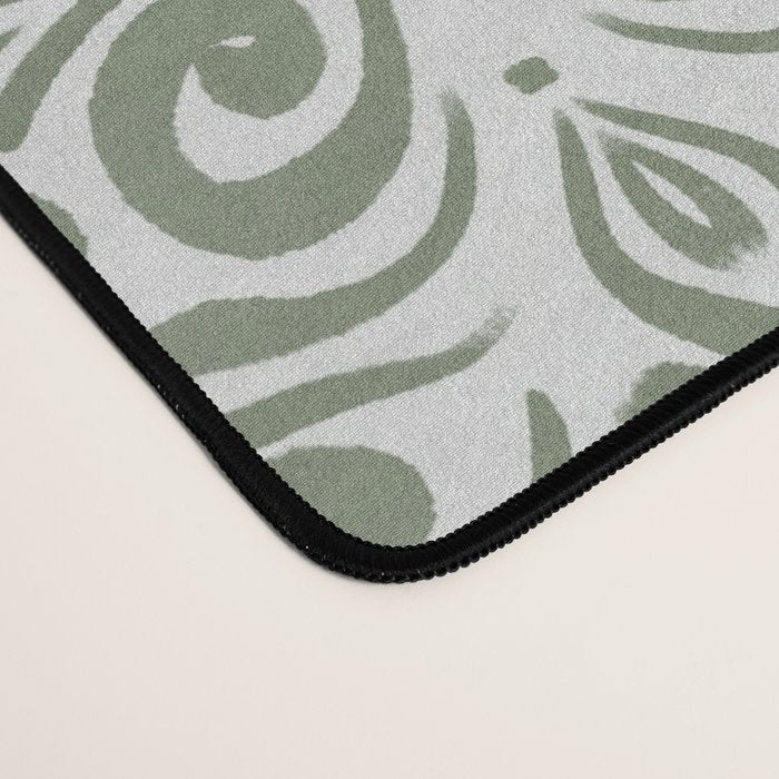 Vintage Green Spirals Desk Mat Gallery Image 4