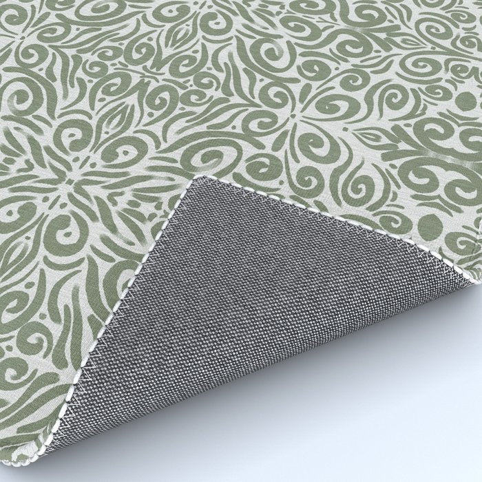 Vintage Green Spirals Rug Gallery Image 4