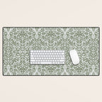 Vintage Green Spirals Desk Mat Gallery Image 1