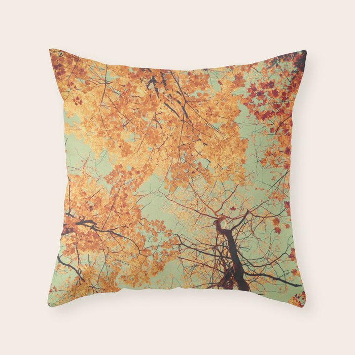 Autumn Inkblot - Yellow Throw Pillow Gallery Image 6