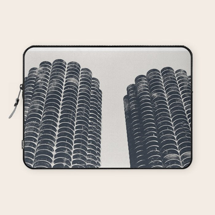 Chicago Architecture, Marina City, Chicago Wall Art, Chicago Art, Chicago Photography, Canvas Art Laptop Sleeve Gallery Image 1