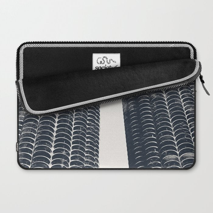 Chicago Architecture, Marina City, Chicago Wall Art, Chicago Art, Chicago Photography, Canvas Art Laptop Sleeve Gallery Image 2