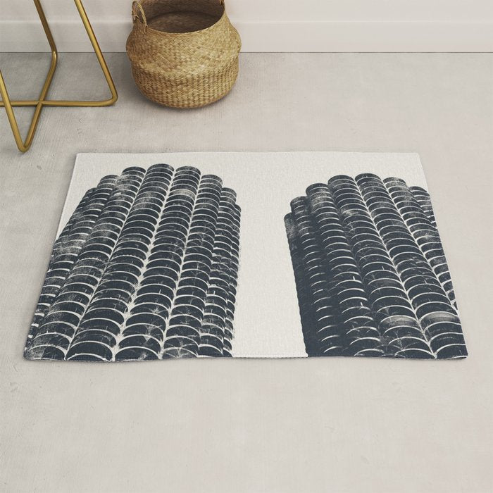 Chicago Architecture, Marina City, Chicago Wall Art, Chicago Art, Chicago Photography, Canvas Art Rug Gallery Image 1