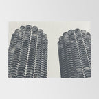 Chicago Architecture, Marina City, Chicago Wall Art, Chicago Art, Chicago Photography, Canvas Art Rug Gallery Image 2