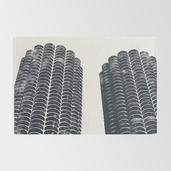 Chicago Architecture, Marina City, Chicago Wall Art, Chicago Art, Chicago Photography, Canvas Art Rug Gallery Image 2
