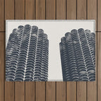 Chicago Architecture, Marina City, Chicago Wall Art, Chicago Art, Chicago Photography, Canvas Art Outdoor Rug Gallery Image 1