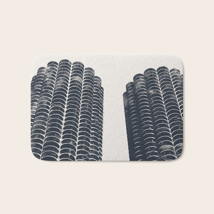 Chicago Architecture, Marina City, Chicago Wall Art, Chicago Art, Chicago Photography, Canvas Art Bath Mat Gallery Image 1
