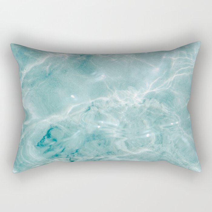 Clear blue water | Colorful ocean photography print | Turquoise sea Rectangular Pillow Gallery Image 1