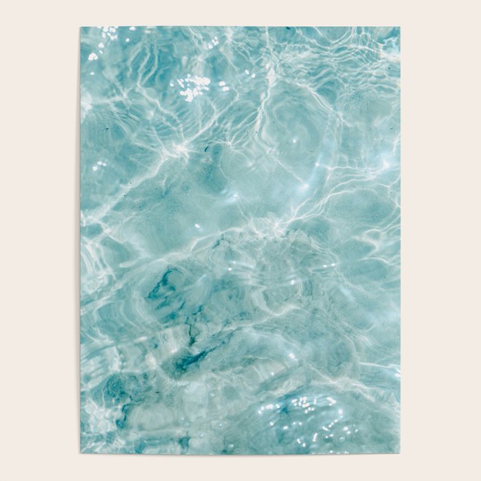 Clear blue water | Colorful ocean photography print | Turquoise sea Poster Gallery Image 1