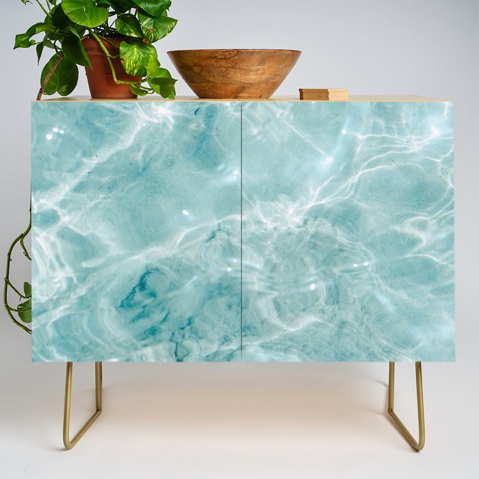 Clear blue water | Colorful ocean photography print | Turquoise sea Credenza Gallery Image 1