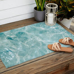 Clear blue water | Colorful ocean photography print | Turquoise sea Outdoor Rug Gallery Image 2
